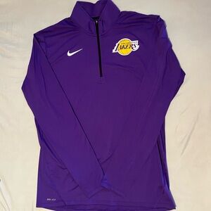 Nike Mens 1/4 Zip Lightweight Purple Lakers Warmup Jacket XLTall